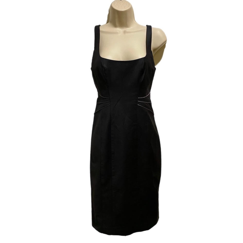 BEBE women’s pencil midi dress, back zipper, dark gray, size 6